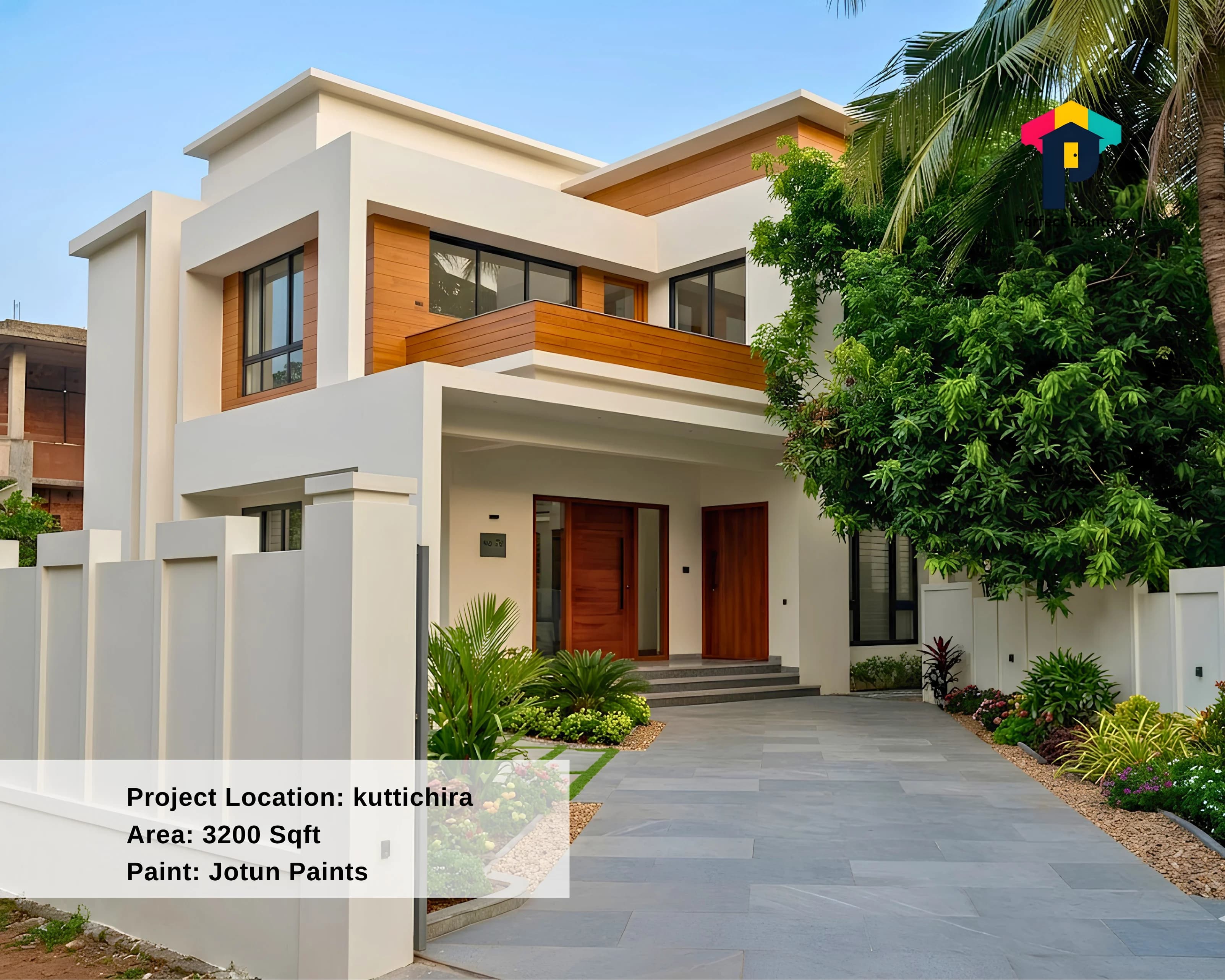 Kuttichira villa parapet waterproofing and exterior painting