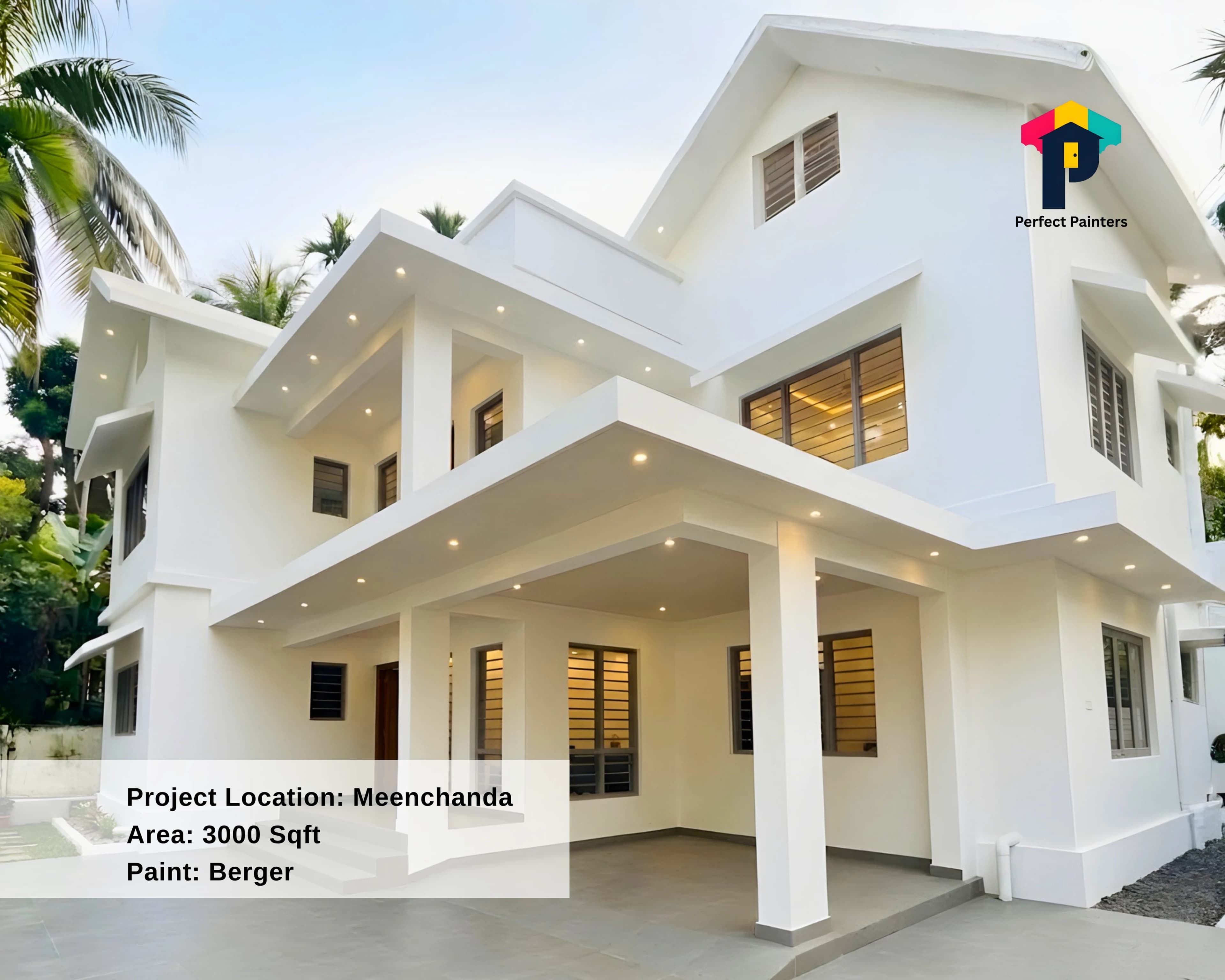 Exposed villa facade illustrating premium weather protective exterior paint