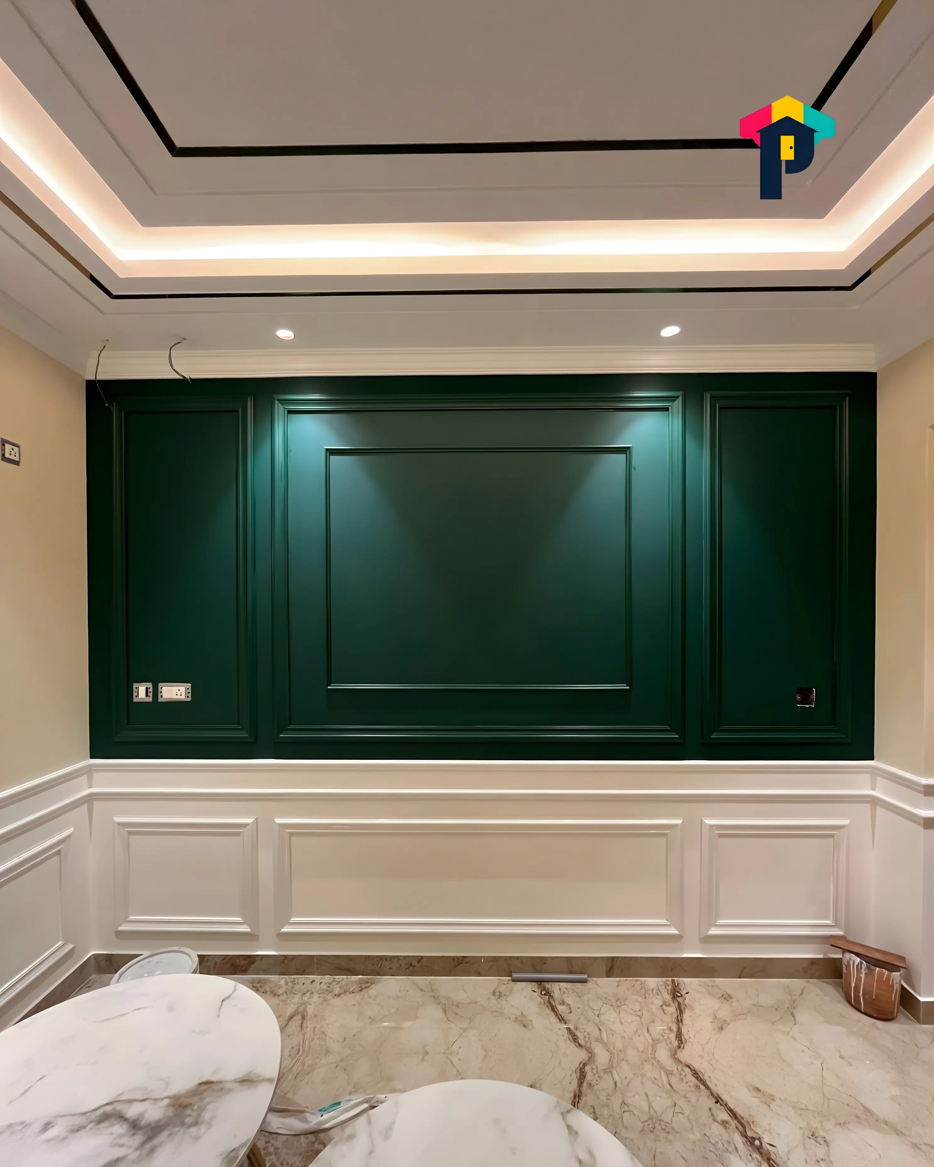 Luxury retail store accent walls Italian stucco finish 𝗞𝗼𝘁𝘁𝗼𝗹𝗶