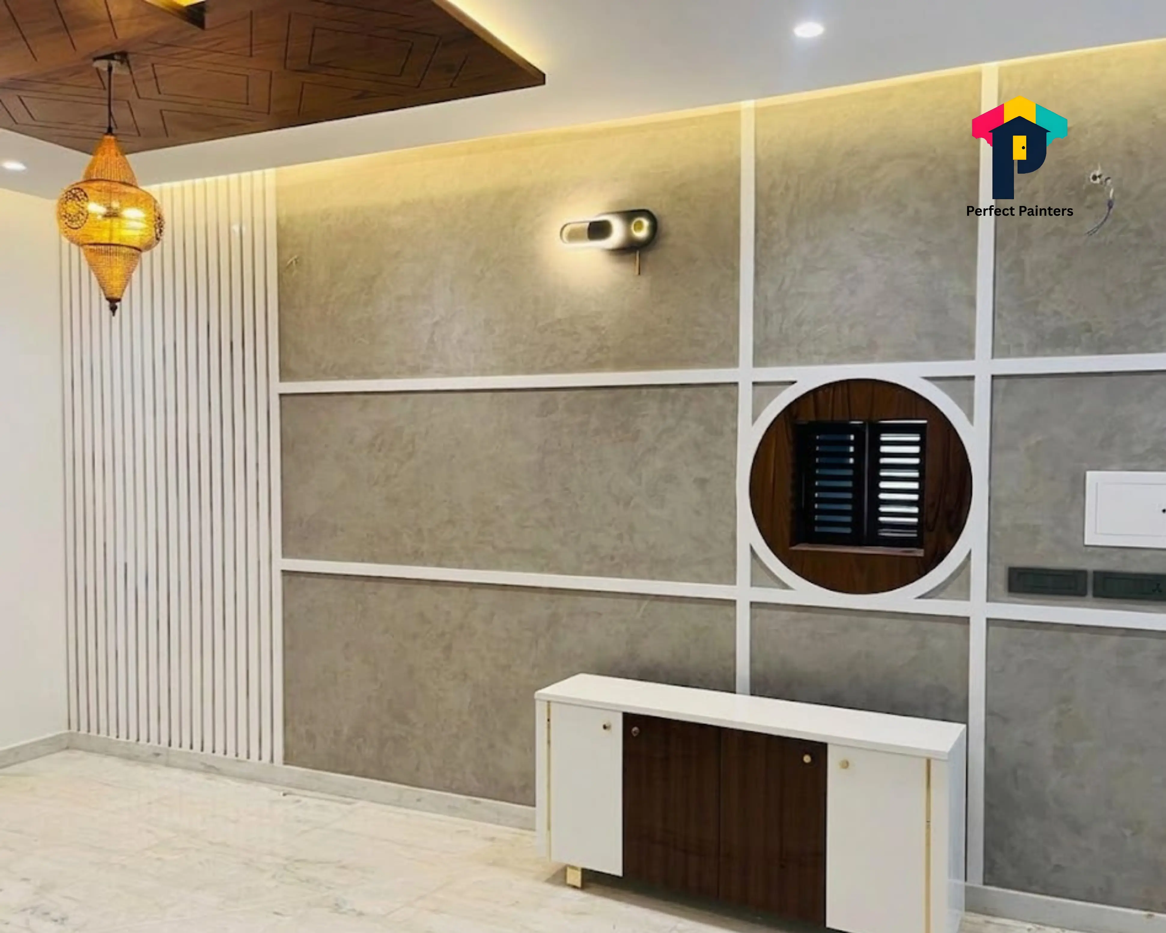 Moodadi office lobby modern interior texture wall painting