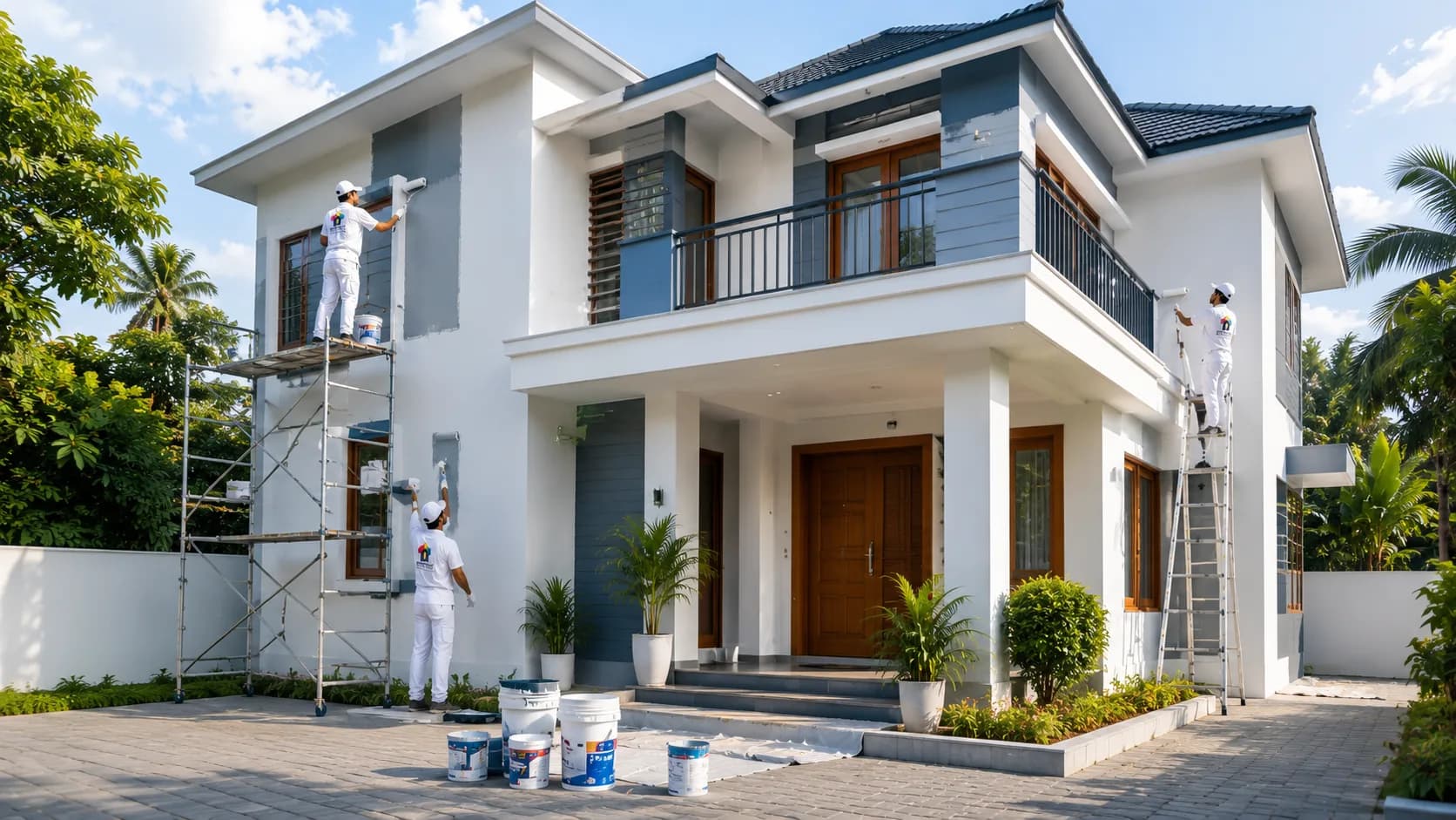 High-quality exterior house painting and weather protection coating in Kerala
