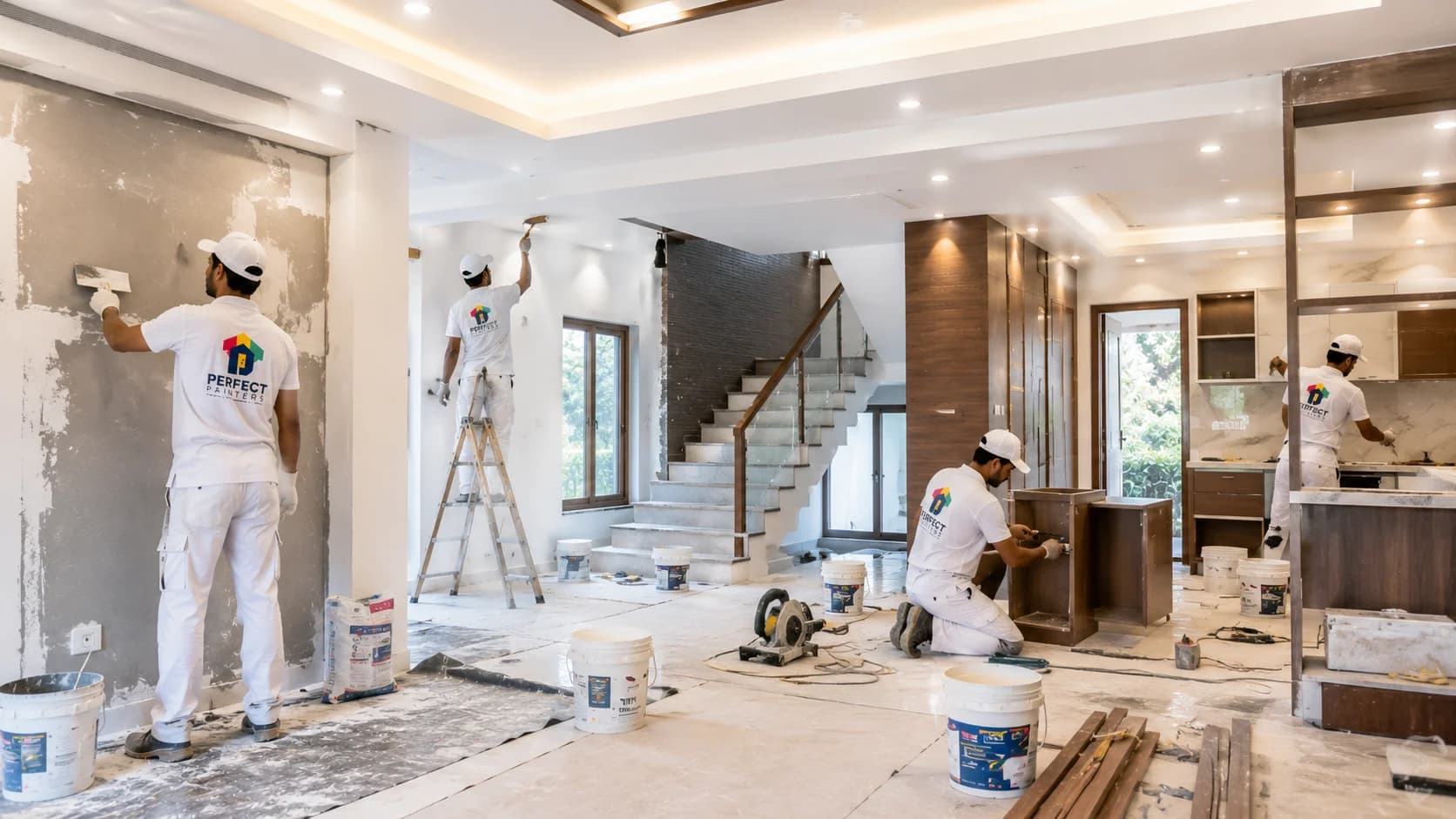 Complete residential home renovation and structural wall restoration in Kerala